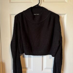 SHEIN Women's Black Crop Knit Sweater
